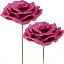 Rose di cera rose decorative rosa cera Ø8cm 12p