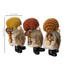 Prodotto Statuetta di gnomo con barba e cappello a punta, 10 cm, 3 pezzi