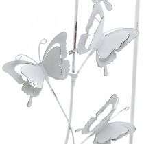 Farfalla Hanging Art Spring Metallo Wall Art Shabby Chic Bianco Argento H47.5cm