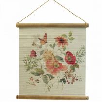 Prodotto Quadro murale in legno con decorazione murale fiori H44×L42cm