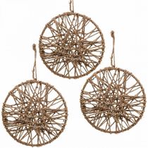 Decorazione da parete in stile boho, anello decorativo nastro di iuta Ø23cm 5pz