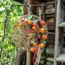 Decorazione da parete in stile boho, anello decorativo nastro di iuta Ø28,5 cm 4 pezzi