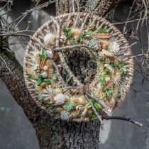 Decorazione murale in stile boho, anello decorativo nastro di iuta Ø38cm