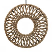 Prodotto Decorazione murale in stile boho, anello decorativo nastro di iuta Ø28cm