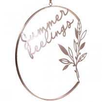 Prodotto Decorazione da parete "Summer Feelings" anello decorativo, decorazione estiva in metallo da appendere, Ø49cm, rosa metallizzato e turchese