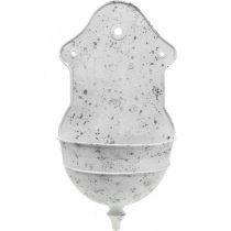 Prodotto Ciotola da parete shabby chic in metallo semicircolare bianca 24 cm × 10 cm × 47 cm