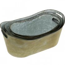 Prodotto Set di vasi per fioriere color rame/bianco L32,5 cm/36,5 cm/41,5 cm