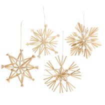 Prodotto Stelle di paglia natalizie Decorazioni per l&#39;albero di Natale 8cm 12 pezzi