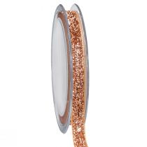 Prodotto Nastro natalizio nastro decorativo glitter rame rosa 10mm 10m