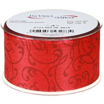 Prodotto Nastro natalizio con ornamenti floreali rosso 60mm 15m