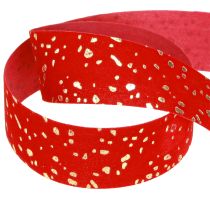 Prodotto Nastro natalizio con puntini dorati, rosso, 25 mm, 20 m