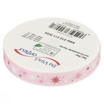 Prodotto Nastro regalo natalizio nastro rosa motivo stella 15 mm 20 m