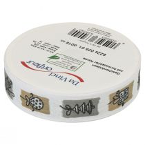 Prodotto Nastro natalizio Nastro grigio Natale 25mm 18m