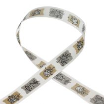 Nastro natalizio Nastro grigio Natale 25mm 18m