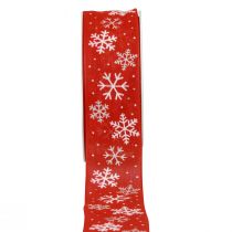 Prodotto Nastro natalizio nastro regalo fiocchi di neve rossi 40mm 15m