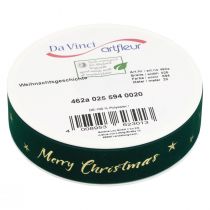 Prodotto Nastro regalo, nastro natalizio, nastro di velluto Verde Buon Natale 25mm 20m