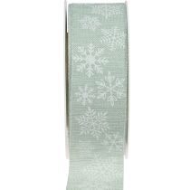 Prodotto Nastro natalizio nastro regalo fiocco di neve verde chiaro 35 mm 15 m
