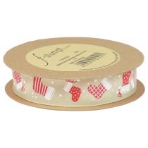 Prodotto Stivali con nastro natalizio nastro regalo beige rosso 25 mm 15 m