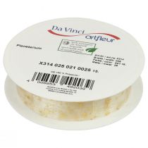 Prodotto Nastro natalizio, nastro di organza motivo stella bianco 25mm 25m