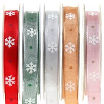 Nastro natalizio con fiocco di neve 15mm 20m