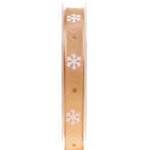 Nastro natalizio con fiocco di neve arancione 15mm 20m