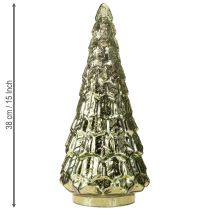 Prodotto Albero di Natale con illuminazione a LED vintage verde oro 38cm