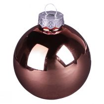 Prodotto Palle per albero di Natale in vetro rosa albicocca Ø6cm 24 pz