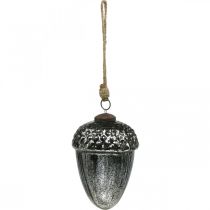 Prodotto Ghianda in vetro argento Addobbo vintage 14cm Ø10cm 2pz