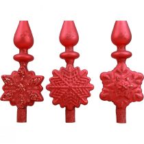 Prodotto Puntale per albero di Natale rosso Puntale per albero di Natale in vetro H34cm 1 pezzo
