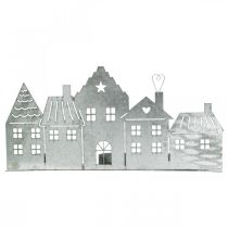 Prodotto Case di decorazione natalizia, porta tealight in metallo argento 25 cm