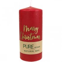 Prodotto Candele a colonna PURE Merry Christmas 130/60mm cera rossa 4pz