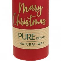 Prodotto Candele a colonna PURE Merry Christmas 130/60mm cera rossa 4pz