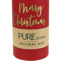 Prodotto Candele a colonna PURE Merry Christmas 130/60mm cera rossa 4pz