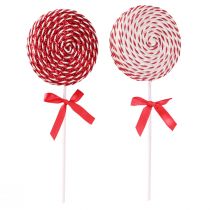Prodotto Decorazione natalizia Lecca lecca in schiuma rossa bianca H36 cm 2 pezzi