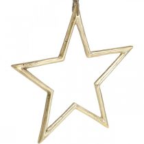 Prodotto Decorazione natalizia stella, decorazione dell&#39;Avvento, ciondolo stella d&#39;oro B24,5 cm