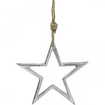 Prodotto Decorazione natalizia stella, decorazione dell&#39;avvento, ciondolo stella in argento L15,5 cm