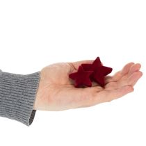 Prodotto Decorazioni natalizie, stelle, bordeaux floccate, decorazione da tavola, 4-5 cm, 40 pezzi