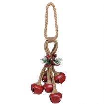 Prodotto Decorazione natalizia da appendere campanelle rosse con fiocco 51 cm