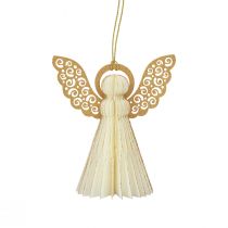 Prodotto Angelo di Natale Carta nido d'ape Bianco e oro A12cm 4pz