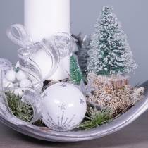 Decorazione natalizia Albero di Natale nevicato 10 cm 8 pezzi