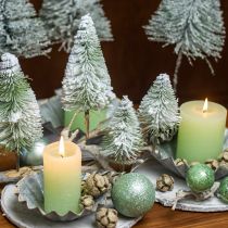 Decorazione natalizia fermaglio innevato Verde H13/19cm 4pz