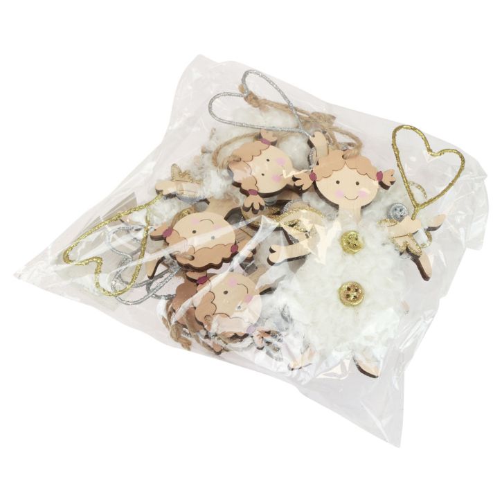 Prodotto Angelo di Natale con cuore Decorazioni per albero di Natale in legno 14,5 cm 8 pz