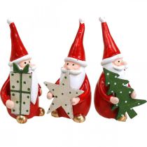 Figure natalizie Figure decorative di Babbo Natale H8cm 3 pezzi