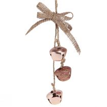 Prodotto Campane di Natale Decorazioni per albero di Natale rosa rame Ø3,5 cm 3 pezzi