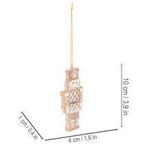 Prodotto Decorazioni natalizie, pan di zenzero, effetto glassa, schiaccianoci, stella, albero, ghirlanda, 6 cm, 4 pezzi