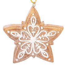 Prodotto Decorazioni natalizie, pan di zenzero, effetto glassa, schiaccianoci, stella, albero, ghirlanda, 6 cm, 4 pezzi
