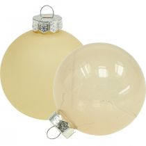 Palline per albero di Natale in vetro Palline di Natale in mix di crema Ø6cm 24 pz