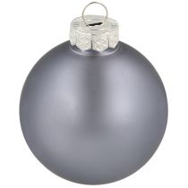 Prodotto Set di 3 palline di Natale in vetro: azzurro, blu, blu metallizzato e opaco con gancio 6 cm, 24 pezzi