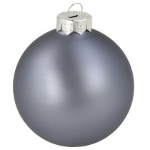 Prodotto Set di palline in blu/argento – opaco e lucido, decorazione in vetro per fiori invernali 7,5 cm 12 pezzi