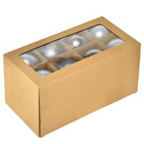 Prodotto Set di sfere di vetro blu/argento – opache e lucide, decorazioni in vetro per composizioni floreali invernali, 7,5 cm, 12 pezzi